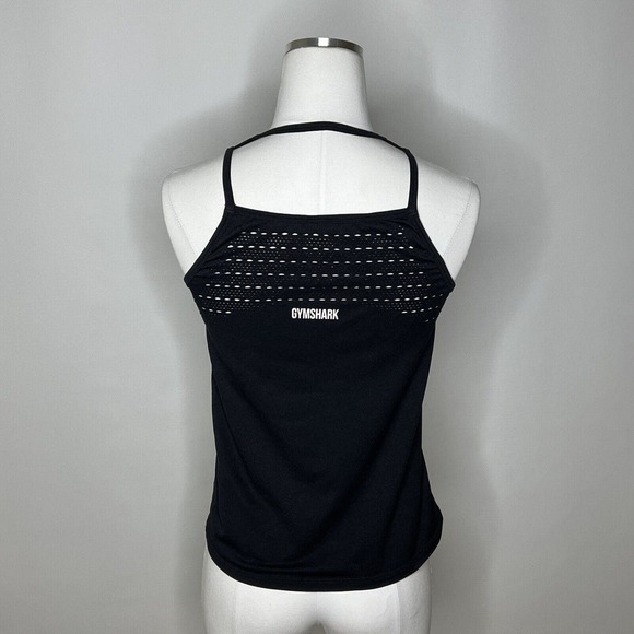 Gymshark Size XS Energy Seamless Loose Tank, Color Black, Laser Cut Out, Logo - Picture 3 of 7